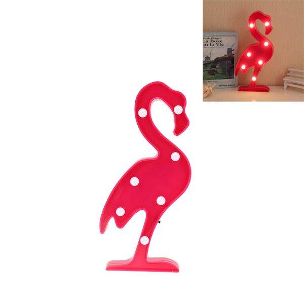3D noční lampa / LED světlo pro děti, styl plameňák – 30 cm
