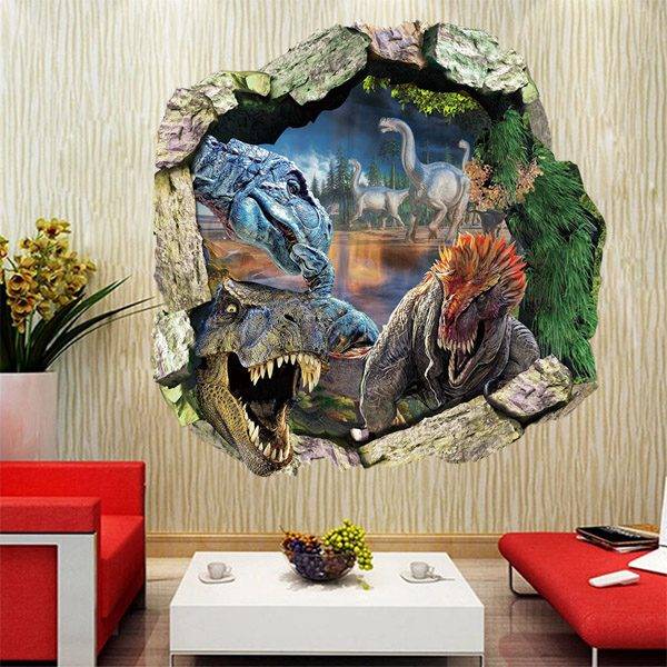 3D tapeta / samolepka na zeď dinosauři, 50 x 50 cm