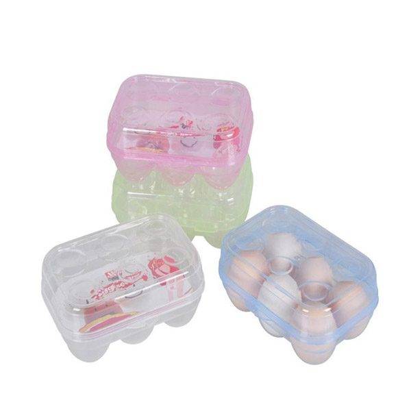 Box na vejce do lednice / plastový obal na vajíčka – na 6 vajec, náhodná barva