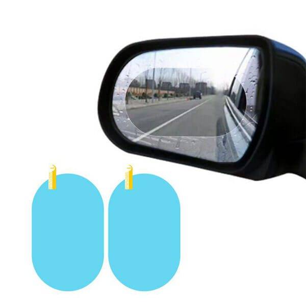 Fólie na sklo auta / oválná autofólie na zpětné zrcátko – 10 x 15 cm, 2 ks