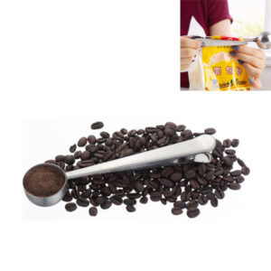 Klips na potraviny 2v1 / odměrka na kávu kovová – 7 g