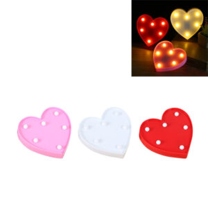 LED světlo pro děti / 3D noční lampa, motiv srdce- 16,5 cm, 3 barvy