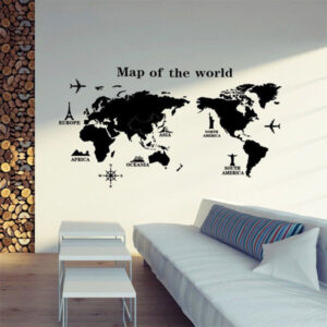 Nálepka na zeď / tapeta mapa světa, 50 x 70 cm