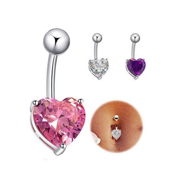 Originální šperk / piercing do pupíku srdce – 3 barvy