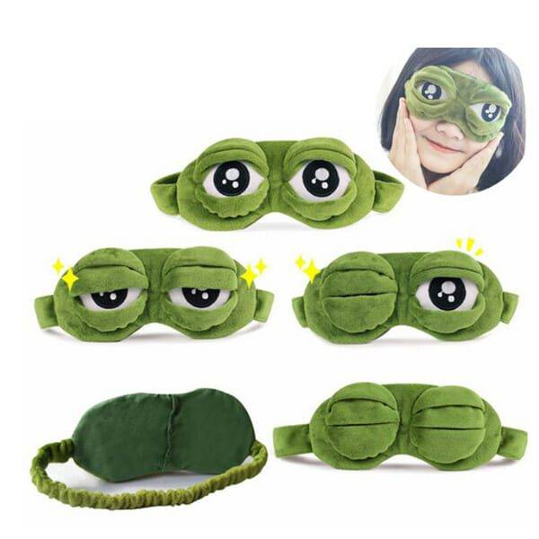 Plyšová maska na spaní / 3D škraboška na spaní, styl žába