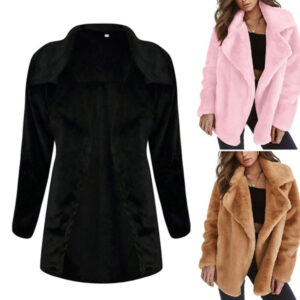 Podzimní kabát / plyšový kabát – 3 barvy, S-XL