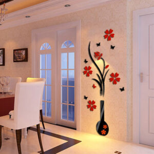 Samolepka na stěnu / 3D samolepicí dekorace na zeď květina, 80 x 40 cm