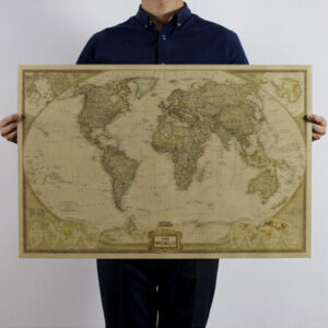 Tapeta mapa světa / mapa na stěnu papírová, 72 x 47 cm