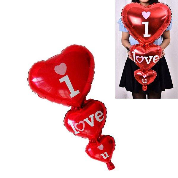Trojitý balónek srdce / nafukovací balónek s nápisem – 100 x 50 cm