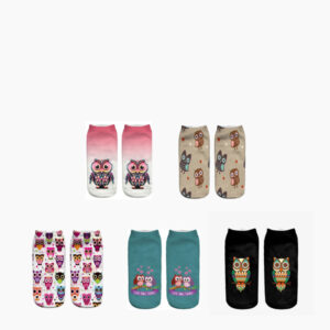 Veselé ponožky / ponožky s potiskem, styl sova – univerzální velikost, 5 variant