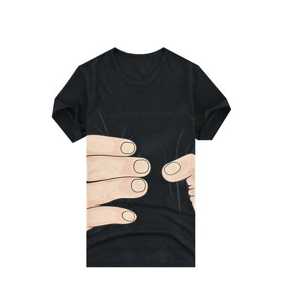 Vtipné tričko / 3D pánské triko – styl ruka, M-XL